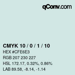 カラーコード: CMYK 10 / 0 / 1 / 10 | qconv.com