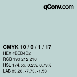 Color code: CMYK 10 / 0 / 1 / 17 | qconv.com