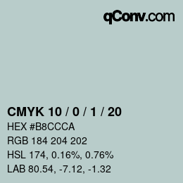 カラーコード: CMYK 10 / 0 / 1 / 20 | qconv.com