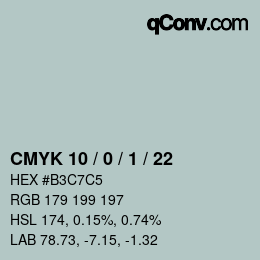 カラーコード: CMYK 10 / 0 / 1 / 22 | qconv.com