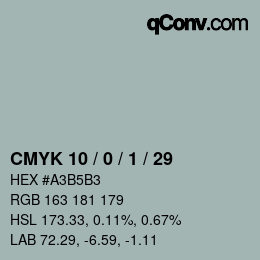 颜色代码: CMYK 10 / 0 / 1 / 29 | qconv.com