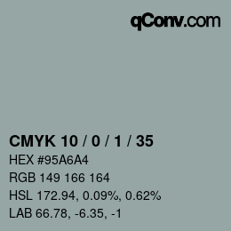 Color code: CMYK 10 / 0 / 1 / 35 | qconv.com