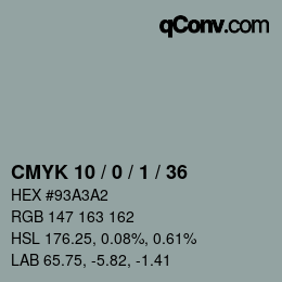 Color code: CMYK 10 / 0 / 1 / 36 | qconv.com