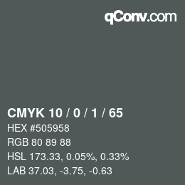 Color code: CMYK 10 / 0 / 1 / 65 | qconv.com