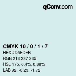 Color code: CMYK 10 / 0 / 1 / 7 | qconv.com
