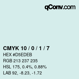 Color code: CMYK 10 / 0 / 1 / 7 | qconv.com