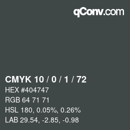 Color code: CMYK 10 / 0 / 1 / 72 | qconv.com