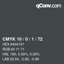 カラーコード: CMYK 10 / 0 / 1 / 72 | qconv.com