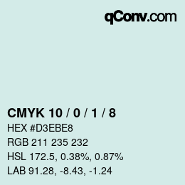 Código de color: CMYK 10 / 0 / 1 / 8 | qconv.com