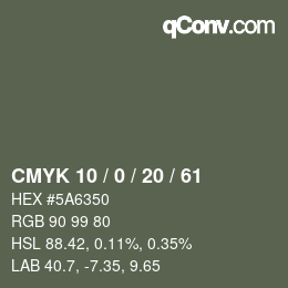 Color code: CMYK 10 / 0 / 20 / 61 | qconv.com