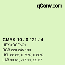 カラーコード: CMYK 10 / 0 / 21 / 4 | qconv.com