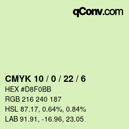 Color code: CMYK 10 / 0 / 22 / 6 | qconv.com