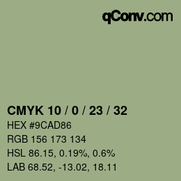 Color code: CMYK 10 / 0 / 23 / 32 | qconv.com