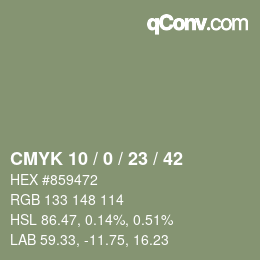 Color code: CMYK 10 / 0 / 23 / 42 | qconv.com