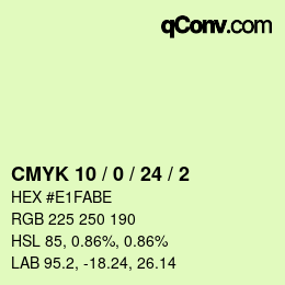 Color code: CMYK 10 / 0 / 24 / 2 | qconv.com