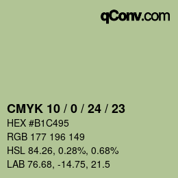カラーコード: CMYK 10 / 0 / 24 / 23 | qconv.com