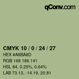カラーコード: CMYK 10 / 0 / 24 / 27 | qconv.com