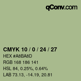 Color code: CMYK 10 / 0 / 24 / 27 | qconv.com