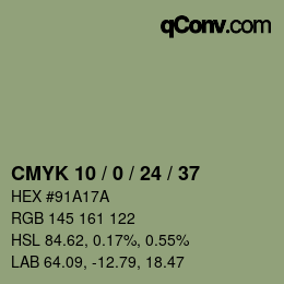 カラーコード: CMYK 10 / 0 / 24 / 37 | qconv.com