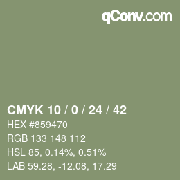颜色代码: CMYK 10 / 0 / 24 / 42 | qconv.com