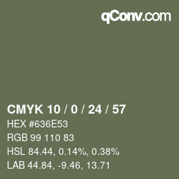 カラーコード: CMYK 10 / 0 / 24 / 57 | qconv.com
