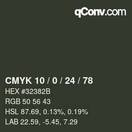 カラーコード: CMYK 10 / 0 / 24 / 78 | qconv.com