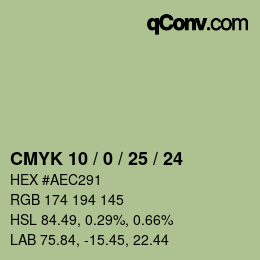 Color code: CMYK 10 / 0 / 25 / 24 | qconv.com