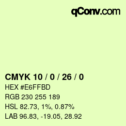 Color code: CMYK 10 / 0 / 26 / 0 | qconv.com