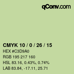 Color code: CMYK 10 / 0 / 26 / 15 | qconv.com