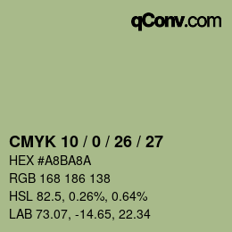 Color code: CMYK 10 / 0 / 26 / 27 | qconv.com