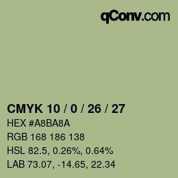 カラーコード: CMYK 10 / 0 / 26 / 27 | qconv.com