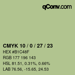 カラーコード: CMYK 10 / 0 / 27 / 23 | qconv.com