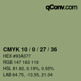 Color code: CMYK 10 / 0 / 27 / 36 | qconv.com