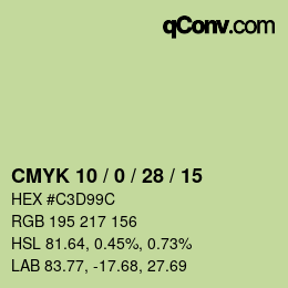 Color code: CMYK 10 / 0 / 28 / 15 | qconv.com