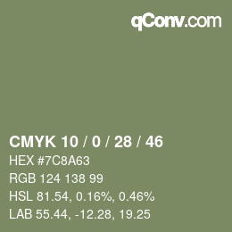 Código de color: CMYK 10 / 0 / 28 / 46 | qconv.com