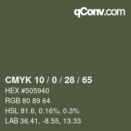 颜色代码: CMYK 10 / 0 / 28 / 65 | qconv.com