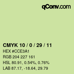 カラーコード: CMYK 10 / 0 / 29 / 11 | qconv.com