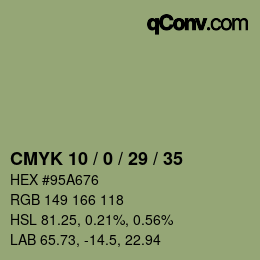 颜色代码: CMYK 10 / 0 / 29 / 35 | qconv.com