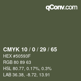 カラーコード: CMYK 10 / 0 / 29 / 65 | qconv.com