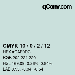 Color code: CMYK 10 / 0 / 2 / 12 | qconv.com
