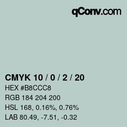 Color code: CMYK 10 / 0 / 2 / 20 | qconv.com