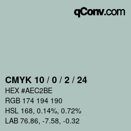 カラーコード: CMYK 10 / 0 / 2 / 24 | qconv.com