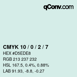 Color code: CMYK 10 / 0 / 2 / 7 | qconv.com