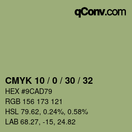 Código de color: CMYK 10 / 0 / 30 / 32 | qconv.com
