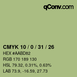 カラーコード: CMYK 10 / 0 / 31 / 26 | qconv.com