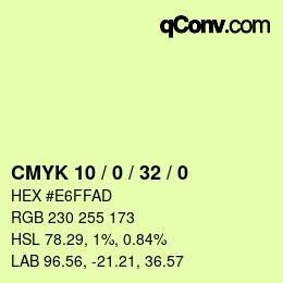 Color code: CMYK 10 / 0 / 32 / 0 | qconv.com