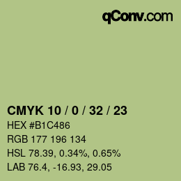 Color code: CMYK 10 / 0 / 32 / 23 | qconv.com
