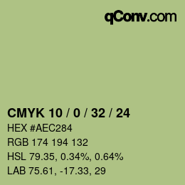 颜色代码: CMYK 10 / 0 / 32 / 24 | qconv.com