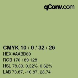 カラーコード: CMYK 10 / 0 / 32 / 26 | qconv.com