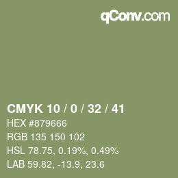 Color code: CMYK 10 / 0 / 32 / 41 | qconv.com